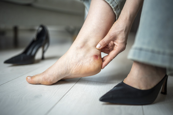 Ampollas en los pies por el uso de zapatos